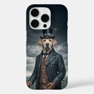 Cool Elegant Victorian Steampunk Labrador Dog Art iPhone 16 Pro Case