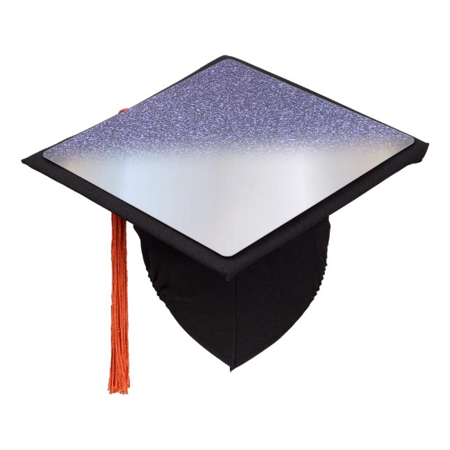 Cool Elegant Violet Glitter Bokeh Ombre Graduate Graduation Cap Topper (Angled)
