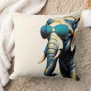 Cool Elephant Chic Throw Pillow