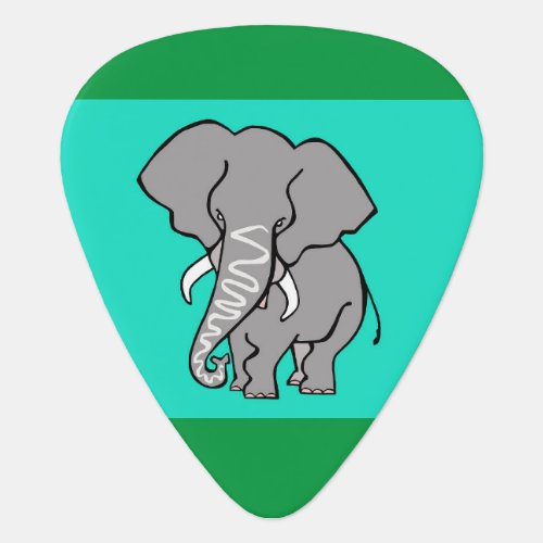 Cool ELEPHANT_ Endangered animal _ Aqua  green Guitar Pick