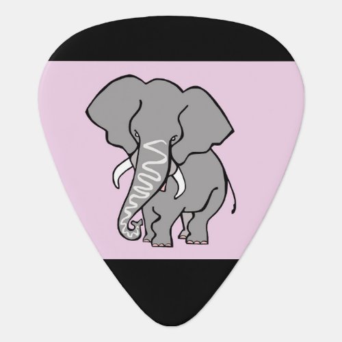Cool ELEPHANT_ Endangered animal _ Pink  black Guitar Pick