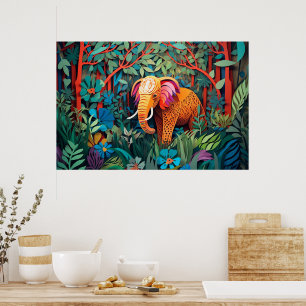 cool elephant jungle lovers poster