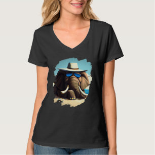 Cool Elephant Wearing Sunglasses Chilling on Beach T-Shirt