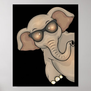 Cool Elephant With Sunglasses Kids Elephant Lover Poster