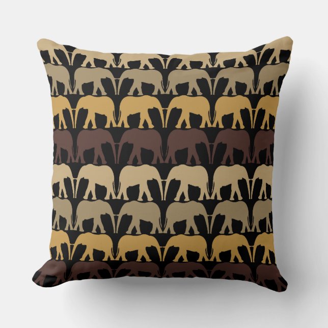 Cool Elephants Pattern Throw Pillow (Front)