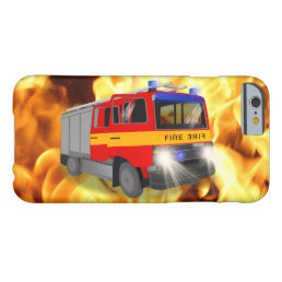 Cool Emergency Fire Engine Cartoon Design for Kids Barely There iPhone 6 Case