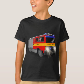 Cool Emergency Fire Engine Cartoon Design for Kids T-Shirt