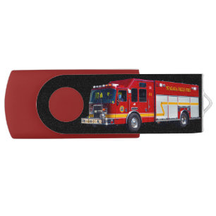 Cool Emergency Vehicle Fire Engine Fire-truck Flash Drive