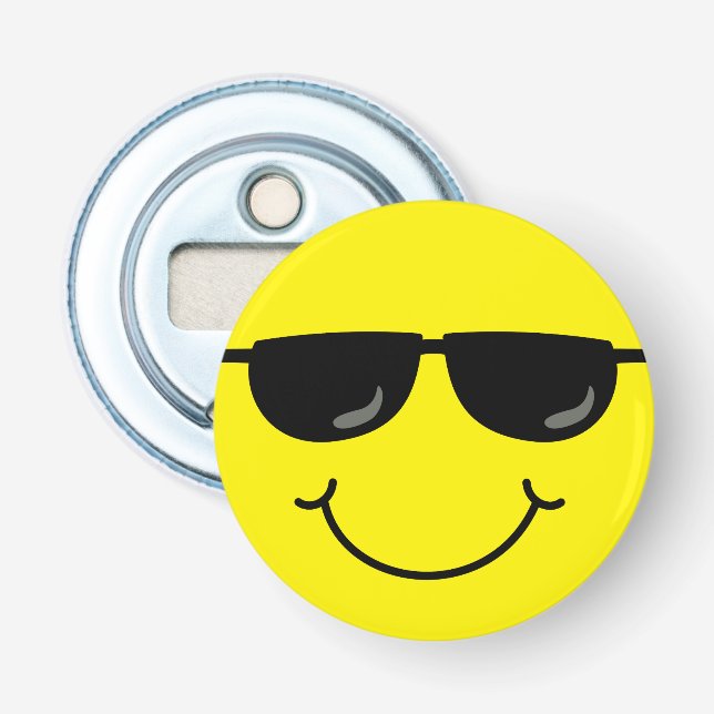 Cool Emoji Face with Sunglasses Bottle Opener (Front)