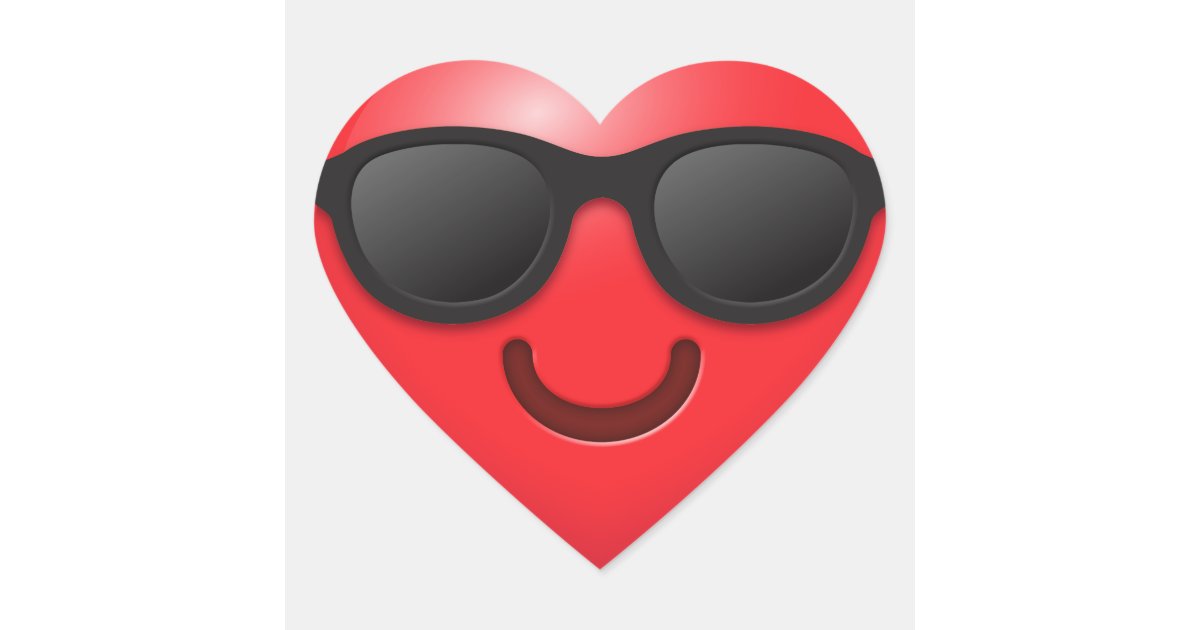 Cool Emoji Heart Heart Sticker | Zazzle