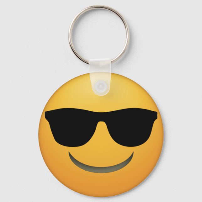 Cool Emoji Key-chain with sunglasses.  Keychain (Front)