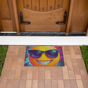 Cool 😎 Emoji Splash Fun Fiber Doormat