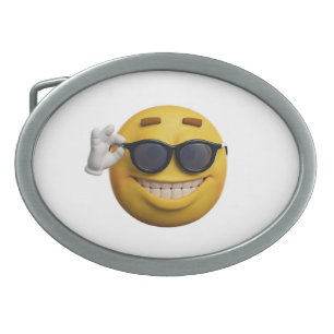 Cool Emoji Sunglasses Luggage Tag" Belt Buckle