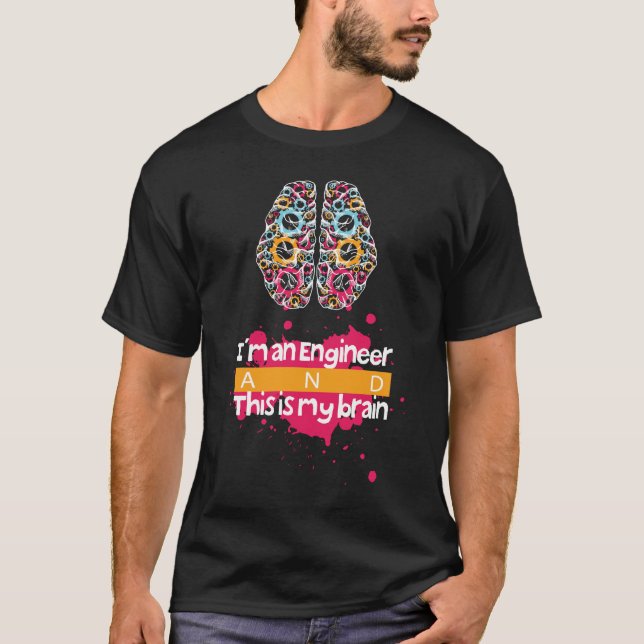  Cool engineer's brain T-Shirt design (Front)
