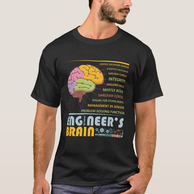  Cool engineer's brain T-Shirt design (Front)