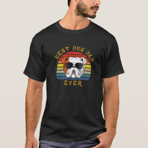 Cool English Bulldog Dog Dad Funny Dog Christmas T-Shirt