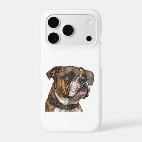 Cool English Bulldog in Aviator Sunglasses iPhone 17 Pro Case