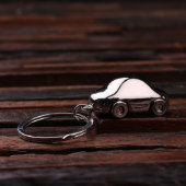 Cool Engraved Classic Monogram Car Steel Keychain (Front Right)