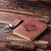 Cool Engraved Keychain and Leather Writing Journal (Top)