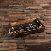 Cool Engraved Monogrammed Wooden Serving Tray (Front Top)