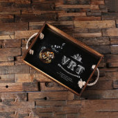 Cool Engraved Monogrammed Wooden Serving Tray (Top)