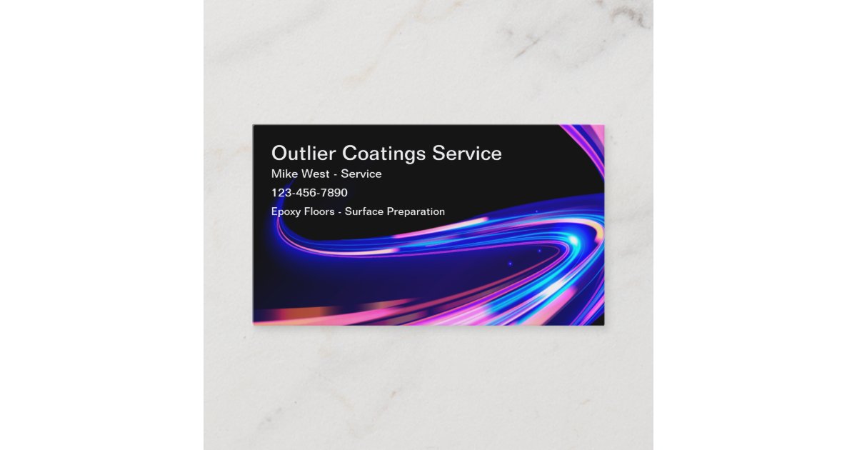 Cool Epoxy Coatings Theme Business Card Template Zazzle