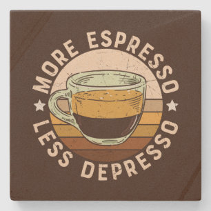 Cool espresso word art  stone coaster