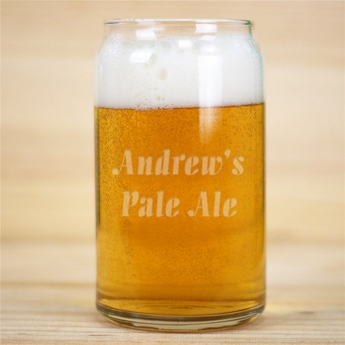 Cool Etched 16 oz Can_Shaped Beer Glass