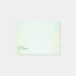 Cool Ethereal Pale Green Bokeh Galaxy Post-it Notes