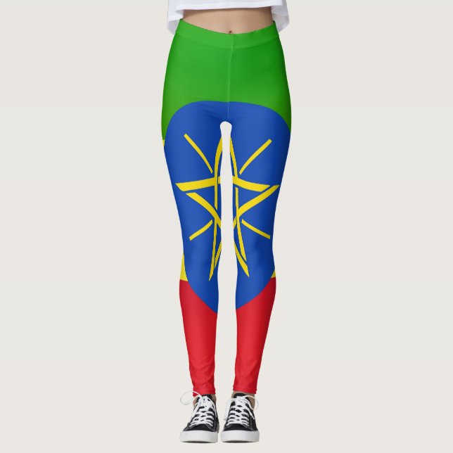 Cool Ethiopia Flag Fashion Leggings (Front)