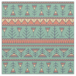Cool Ethnic pattern Turquoise background Trendy Fabric