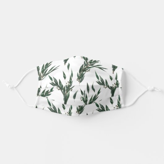 Cool Eucalyptus Pattern Adult Cloth Face Mask (Front, Unfolded)