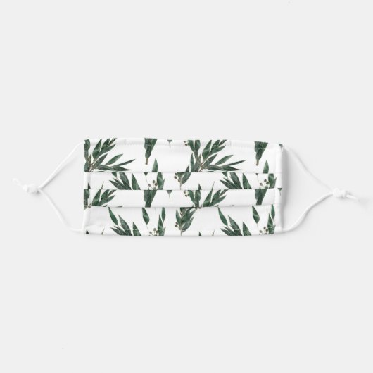 Cool Eucalyptus Pattern Adult Cloth Face Mask (Front, Folded)