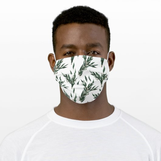 Cool Eucalyptus Pattern Adult Cloth Face Mask (Worn)