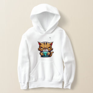 Cool Evil Brown Cat Yellow Eye Dark Star Blue Ball Hoodie