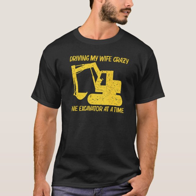 Cool Excavator For Men Boys Heavy Equipment Operat T-Shirt (Front)