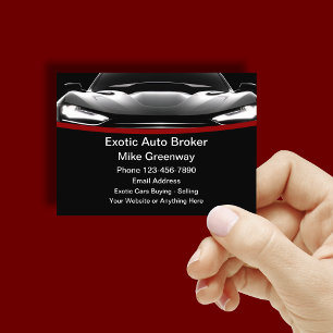 Cool Exotic Car Auto Broker Business Cards