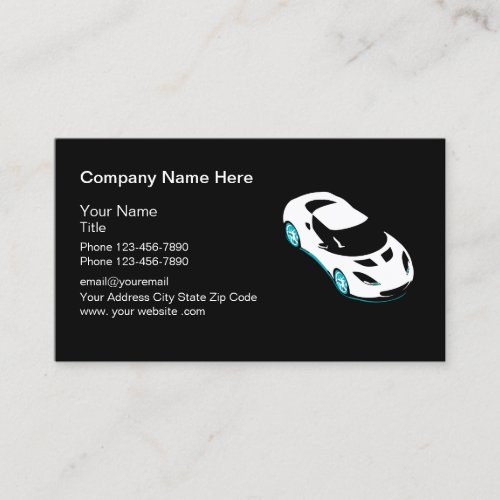 Cool Exotic Car Sales Broker Business Card