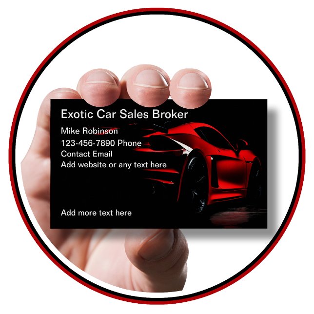 Cool Exotic Car Sales Broker Business Cards (Creator Uploaded)