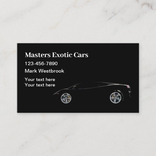 Cool Exotic Cars Theme Business Card