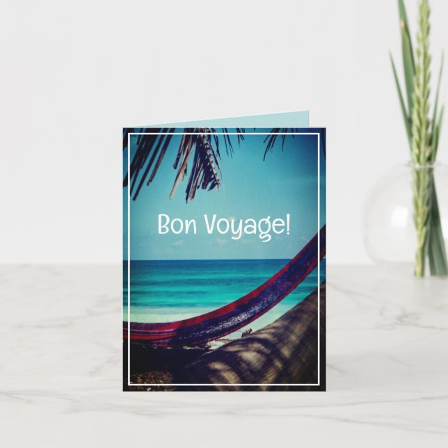 Cool Exotic Travel Bon Voyage Card (Front)