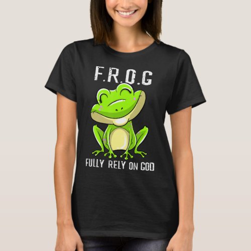 Cool FROG Fully Rely On God Christian Faith T_Shirt
