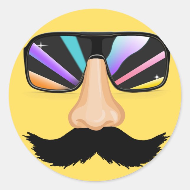 Cool Face Color Classic Round Sticker (Front)