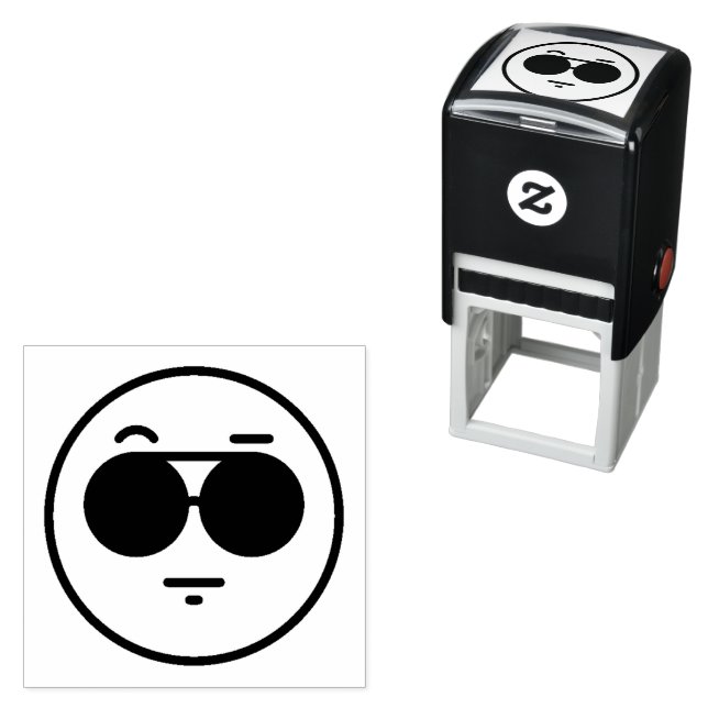 Cool Face Emoticon Self-Inking Stamp (In Situ)