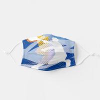 Cool face mask with tennis player silhouette