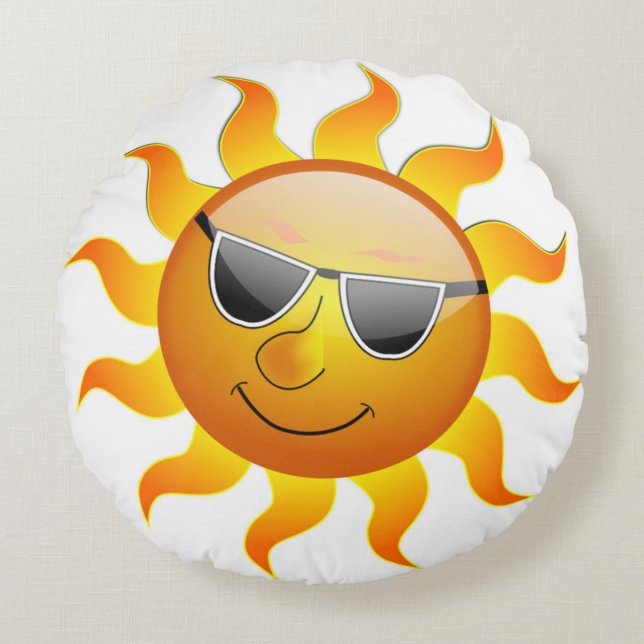 COOL FACE SUNSHINE ROUND PILLOW (Front)