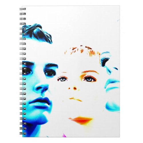Cool faces three friends minimalist design notebook