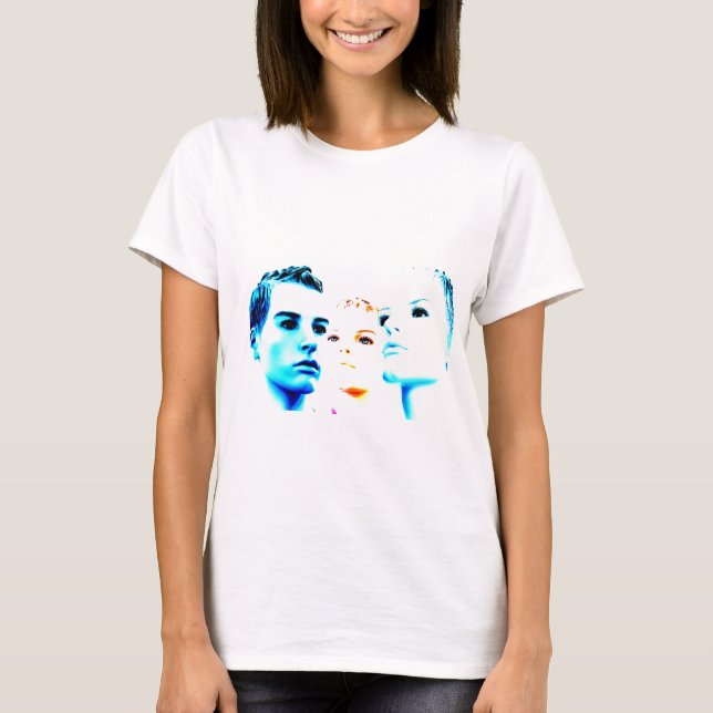 Cool faces (three) friends, minimalist design T-Shirt (Front)