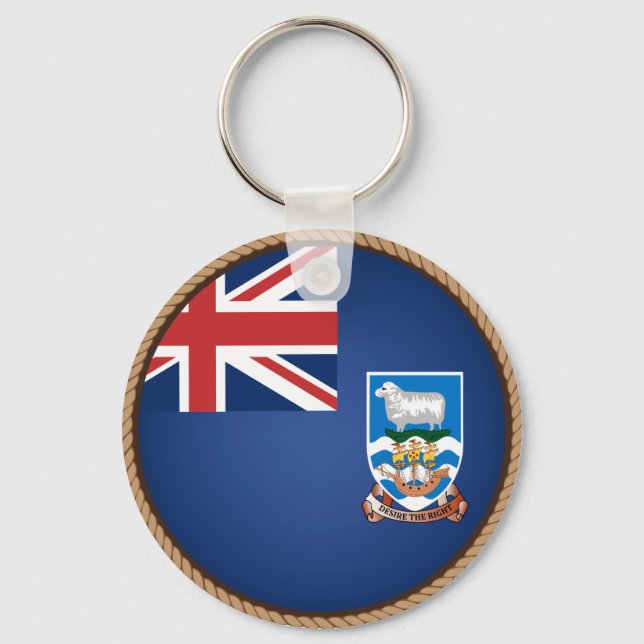 Cool Falkland Islands Flag Seal Keychain (Front)