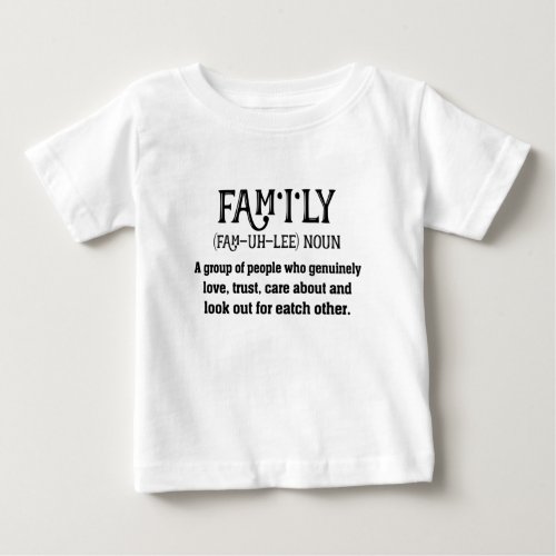 Cool Family Definition Funny Family Gift Baby T_Shirt
